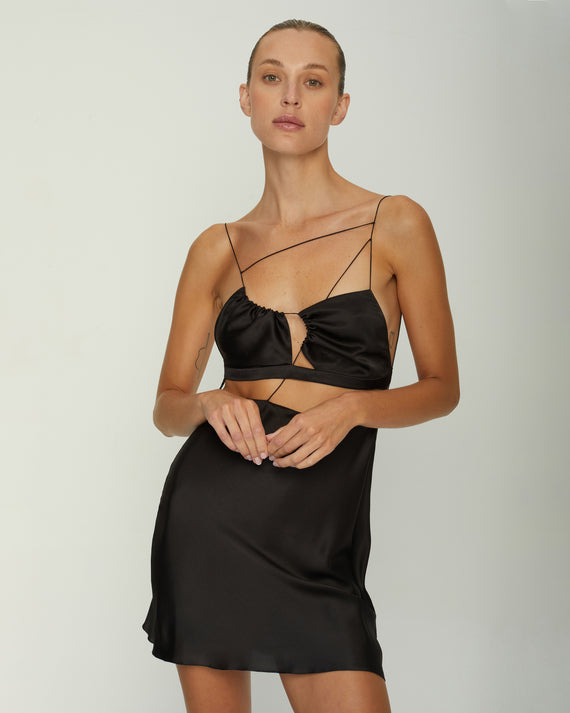 MAEVE SILK-SATIN MINI DRESS